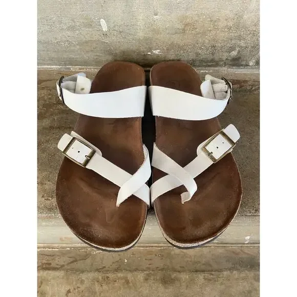 White Mountain white comfort footbed sandals - Picture 4 of 5